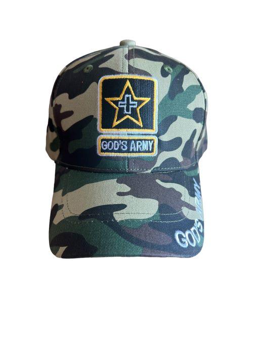 God's Army Christian Baseball Caps  Embroidered - Green Camo image