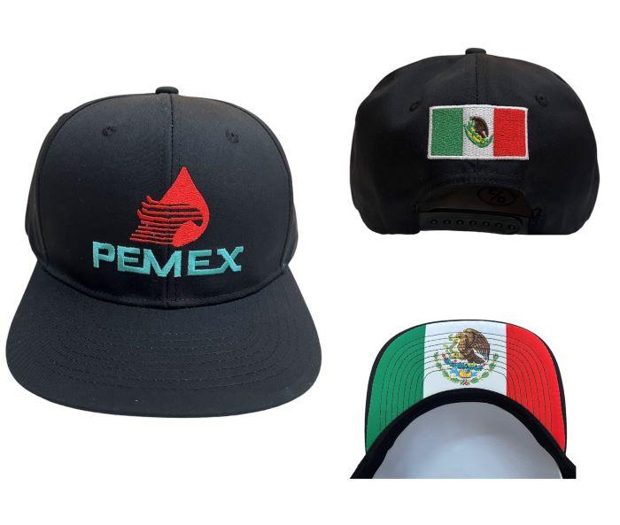 * Pemex Mexican Baseball Cap Embroidered - Black Color (Capmx300B)