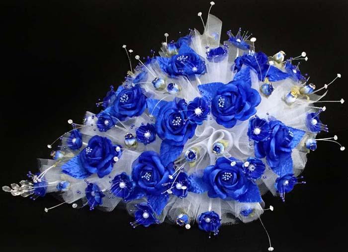 Large Bridal - Quinceanera - Sweet 15 Bouquet - Royal Blue