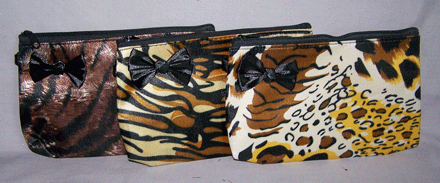 Cosmetics Bags - Cosmetics Pouches - Animal Prints w/ Bows image