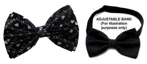 Adult Christian Bow Tie - I Love Jesus- Black & White image