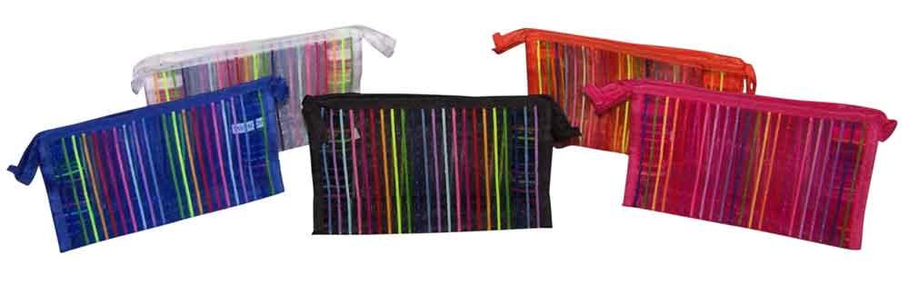 Cosmetics Bags - Cosmetics Pouches - Mesh Style With Stripes