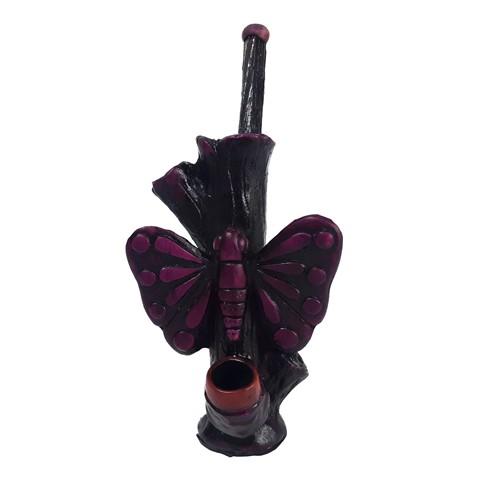 7" Hand Crafted Butterfly Style Resin Smoking Pipe image