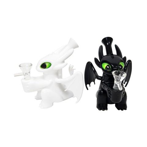 5.5" Fury Dragon Style Silicone Water Pipe with Glass Bowl image