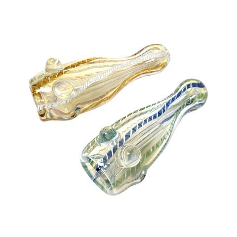 4.75" Colored Glass Hand Pipe with Swirl Design image