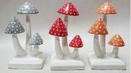 Wooden painted mushrooms image