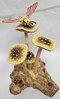 Wooden painted mushrooms image