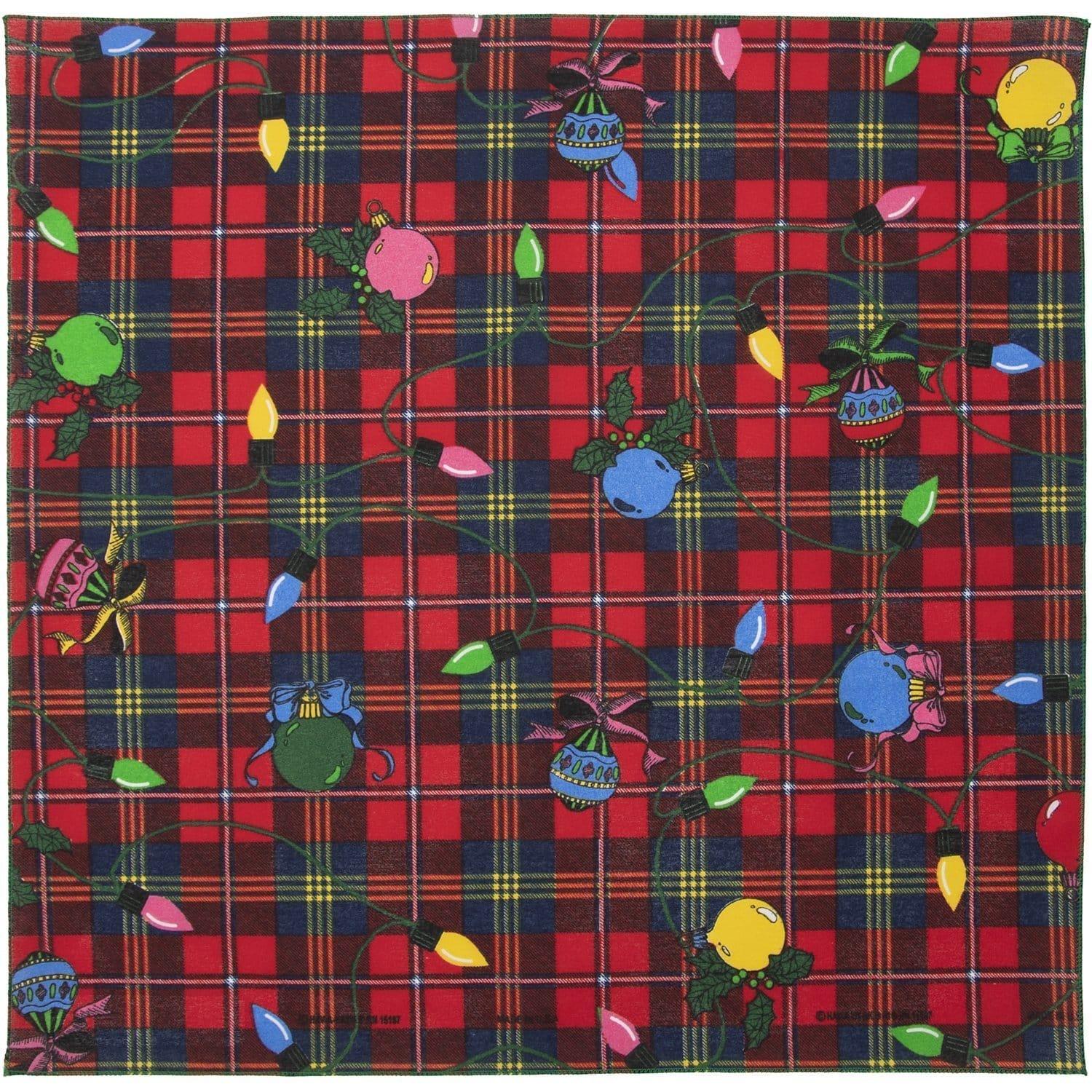 Christmas Plaid Bandana - 22×22 Inch - 1 piece