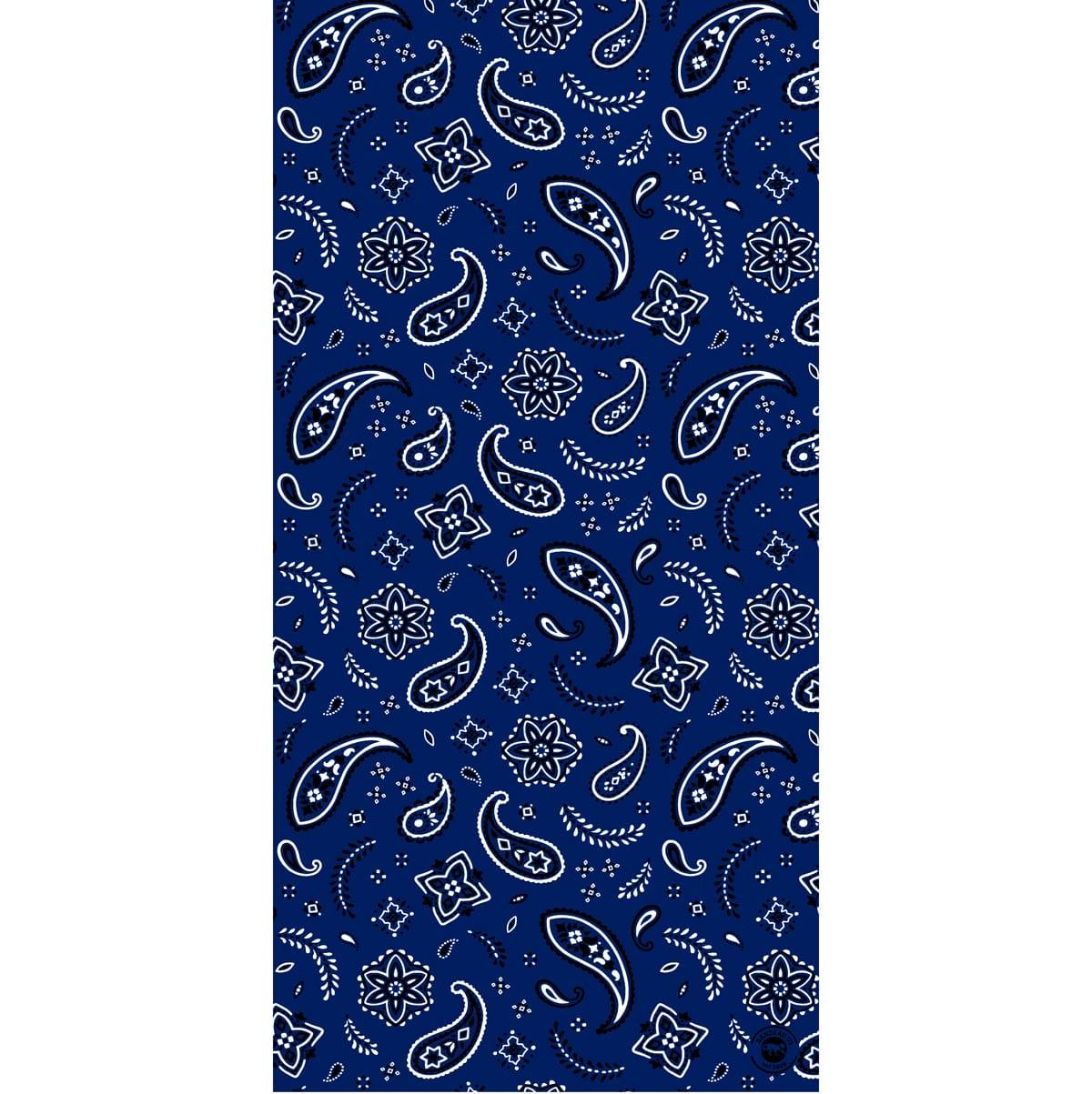 All Over Paisley Tube Headband - 12 pieces, Navy Blue
