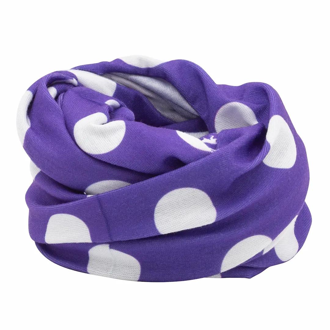 Polka Dot Tube Headband, Neck Gaiter - 1 piece, Purple color