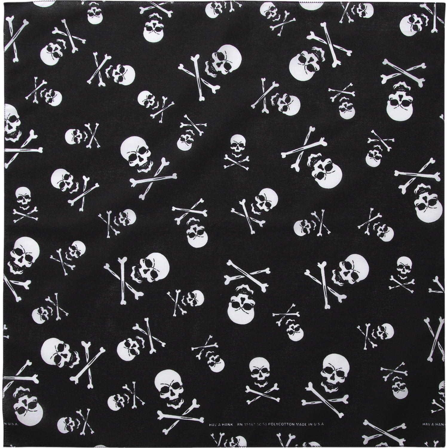 Skulls and Crossbones Bandana - 22×22 Inch - USA Made - 600pcs/Case image