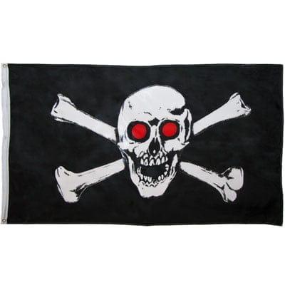 Red Skull Flag - 3ft x 5ft Polyester - Imported - 12 pieces image