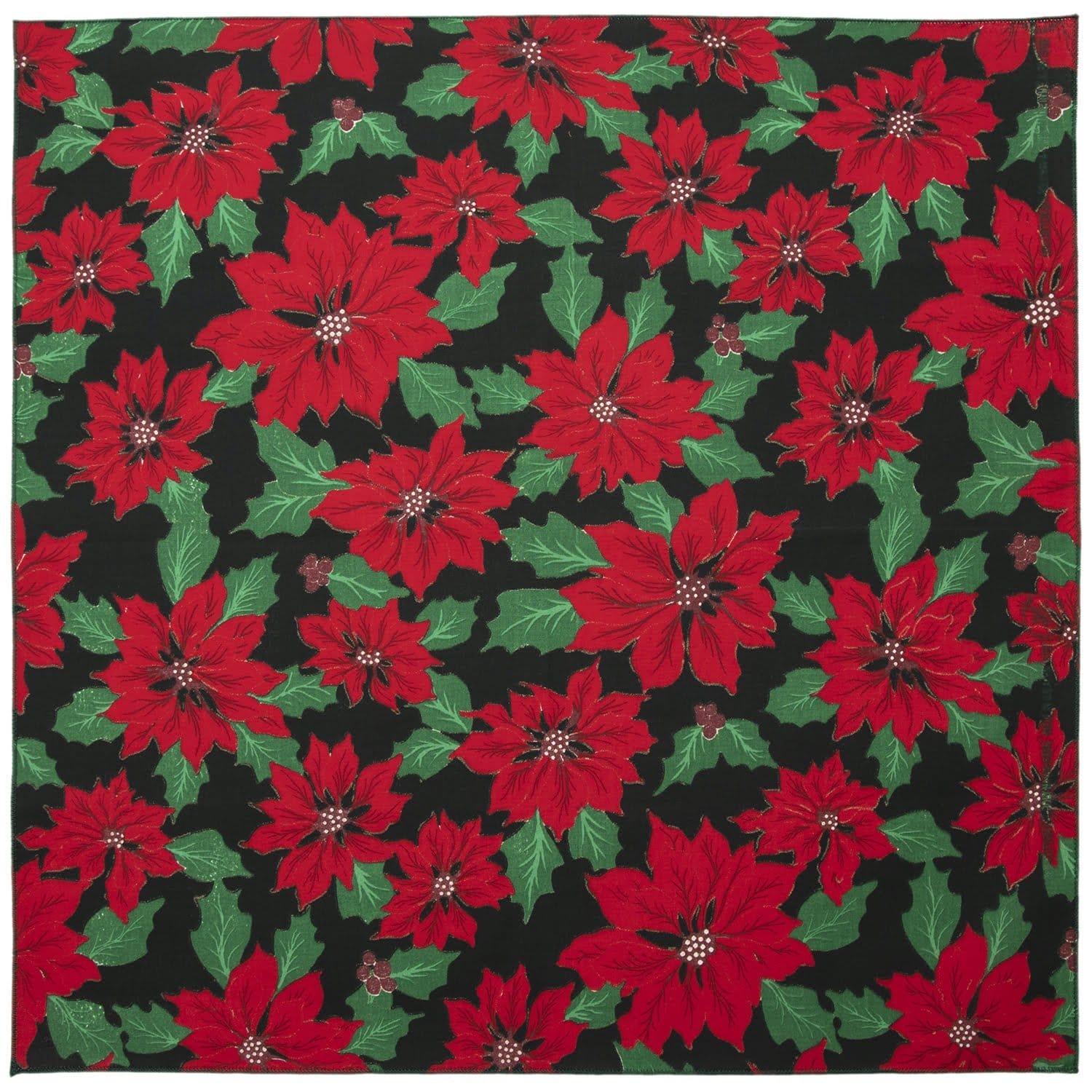 Green Poinsettia Bandana - 22×22 Inch - 1 piece image