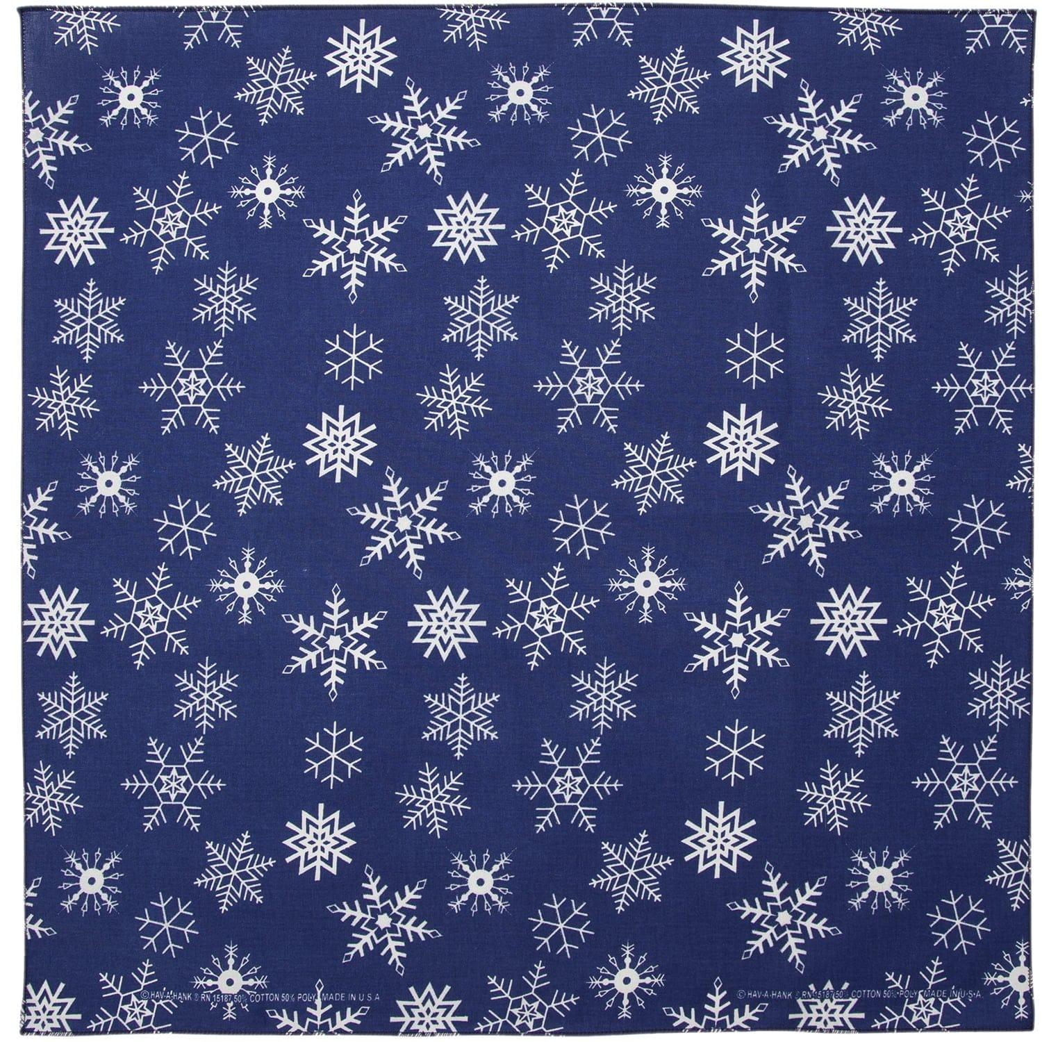 Glitter Snowflake Bandana - 22×22 Inch - USA Made - 12 pieces image