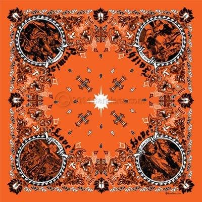 Jesus Christ - Christian Bandana - Orange - 22×22 Inch - 22 Inch x 22 Inch, 12 pieces image