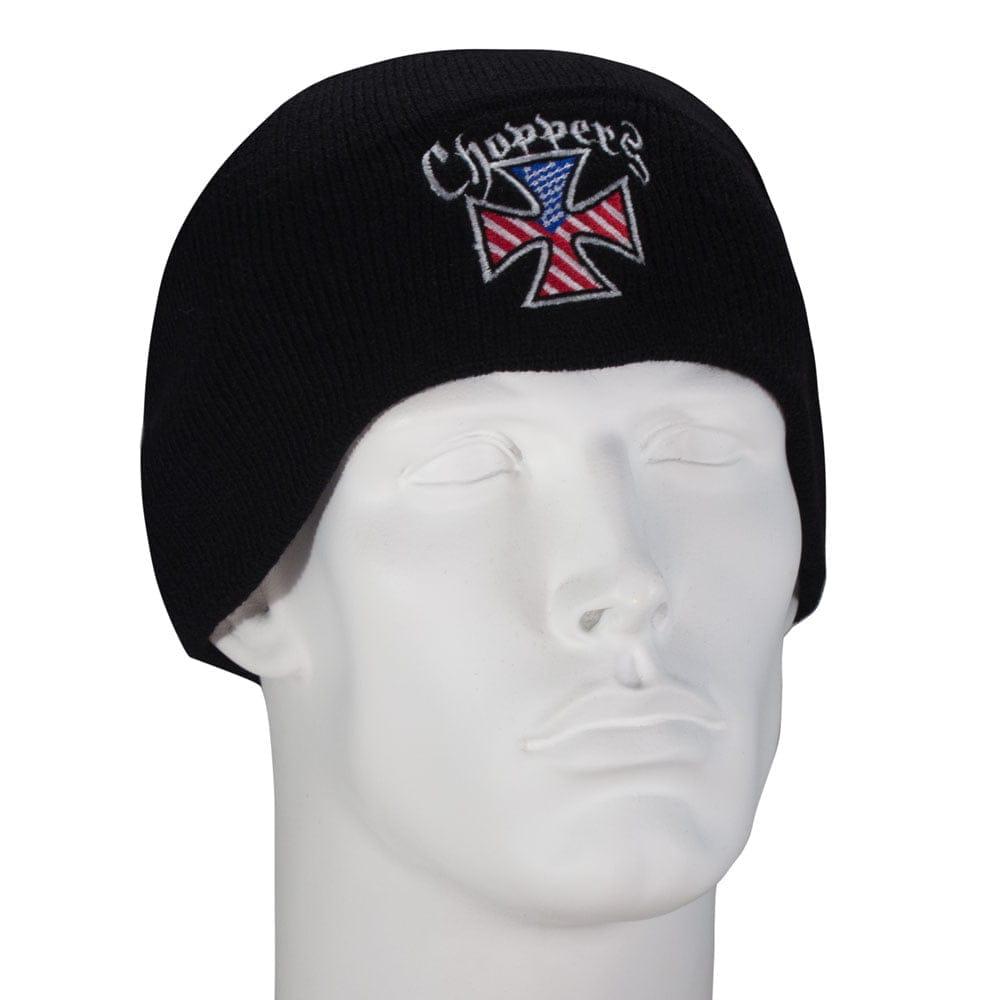 American Maltese Cross - Choppers Embroidered Black Beanie (HT2014) image