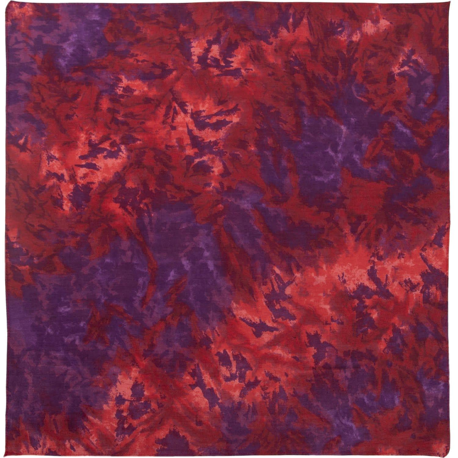 Red Purple Handmade Tie Dye Bandana - 22×22 Inch image