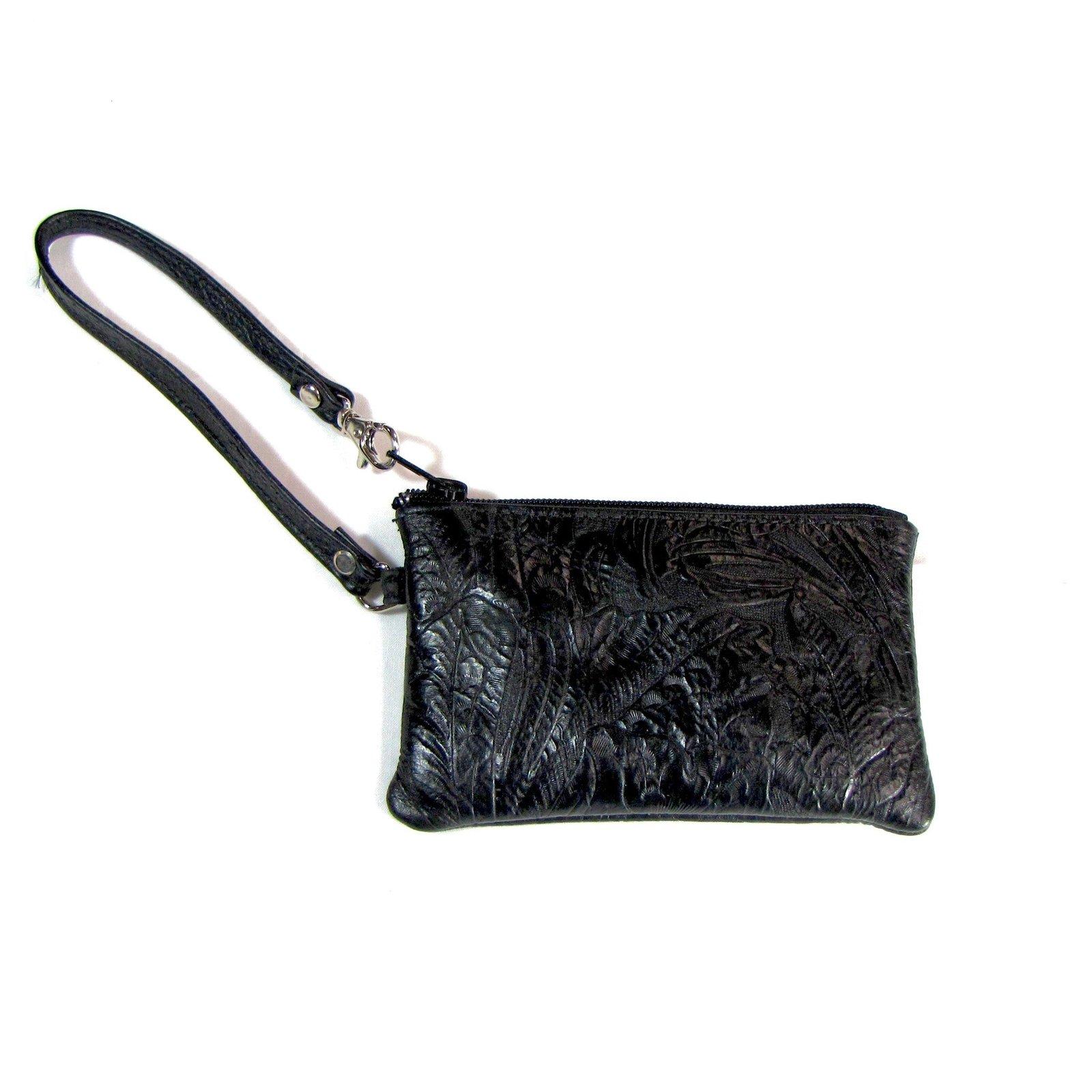Floral Wristlet- Black image