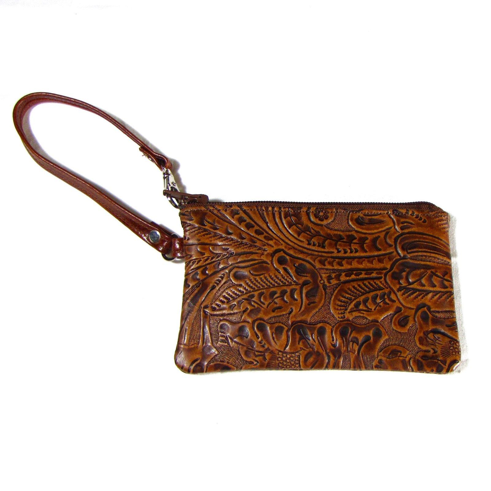 Floral Wristlet- Brown image
