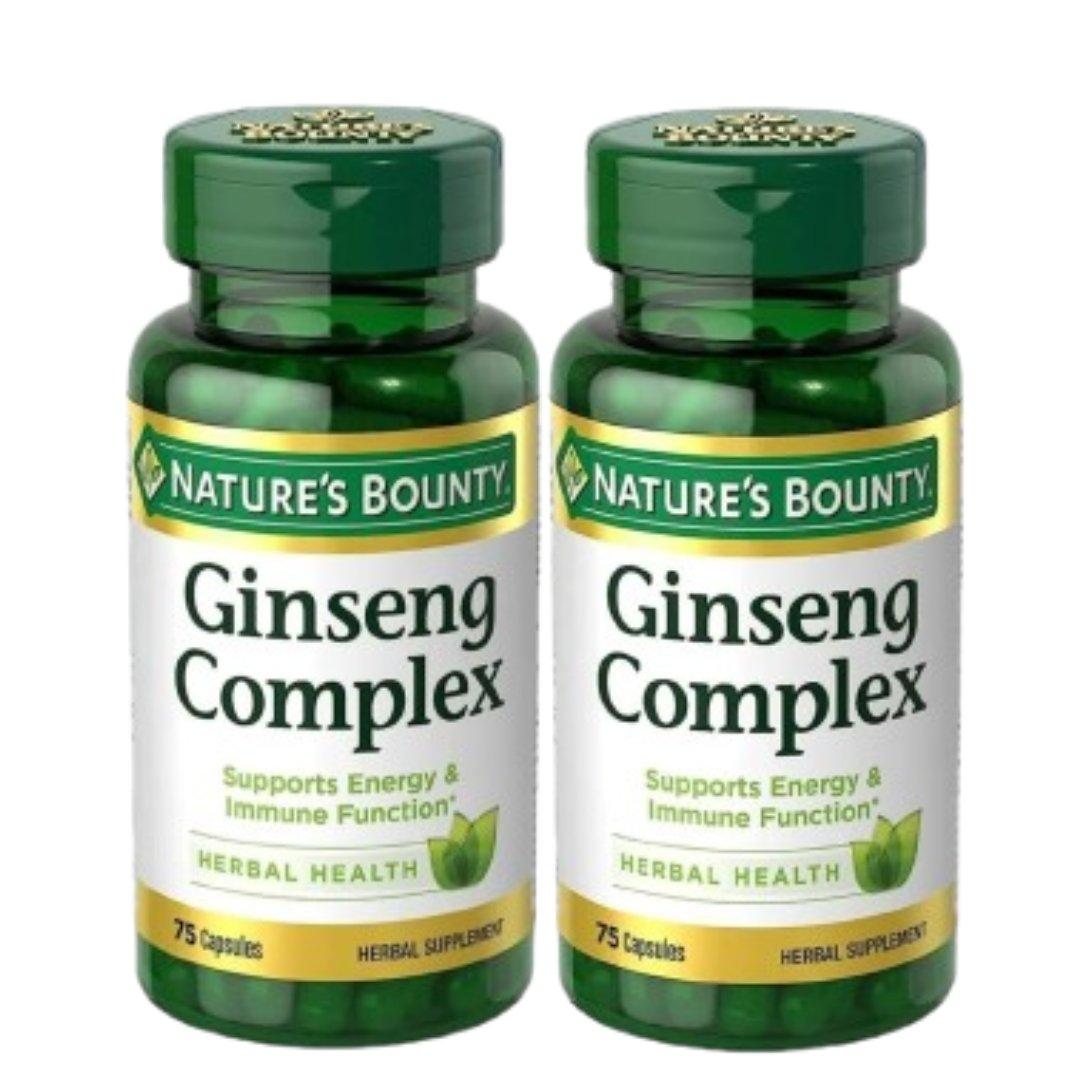 Nature's Bounty Ginseng Complex Herbal Health Capsules 75 Ea (Pack of 2) image