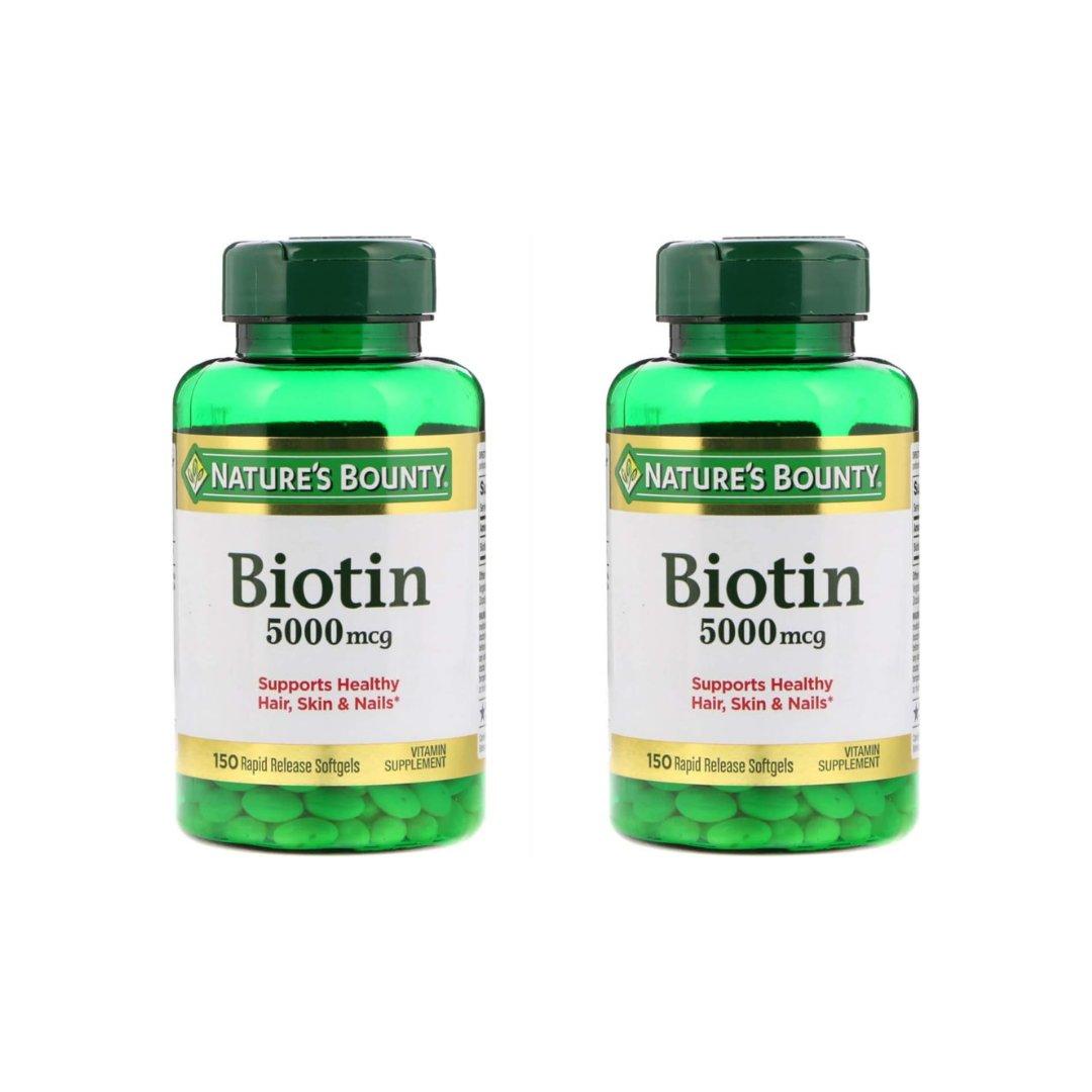 Nature's Bounty® Biotin 5000 mcg, 150 Softgels Pack of 2 image