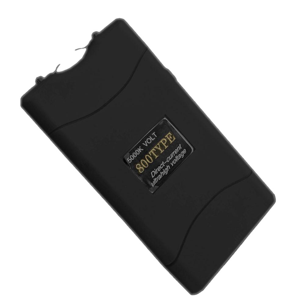 Black Rechargeable Stun Gun with LED Flashlight image