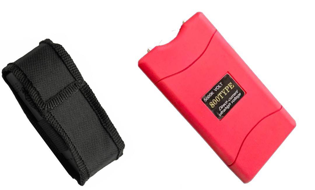 Red Rechargeable Stun Gun with LED Flashlight image
