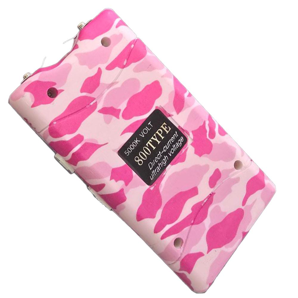 Pink Camouflage Rechargeable Stun Gun with LED Flashlight image