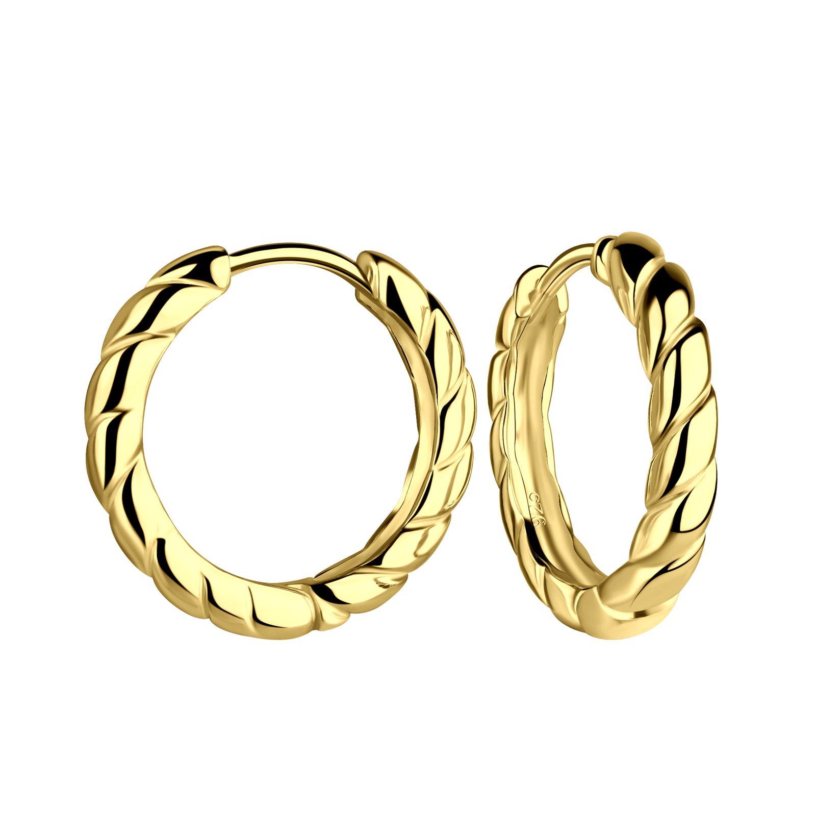 18mm Silver Twisted Huggie Earrings - 20571 image