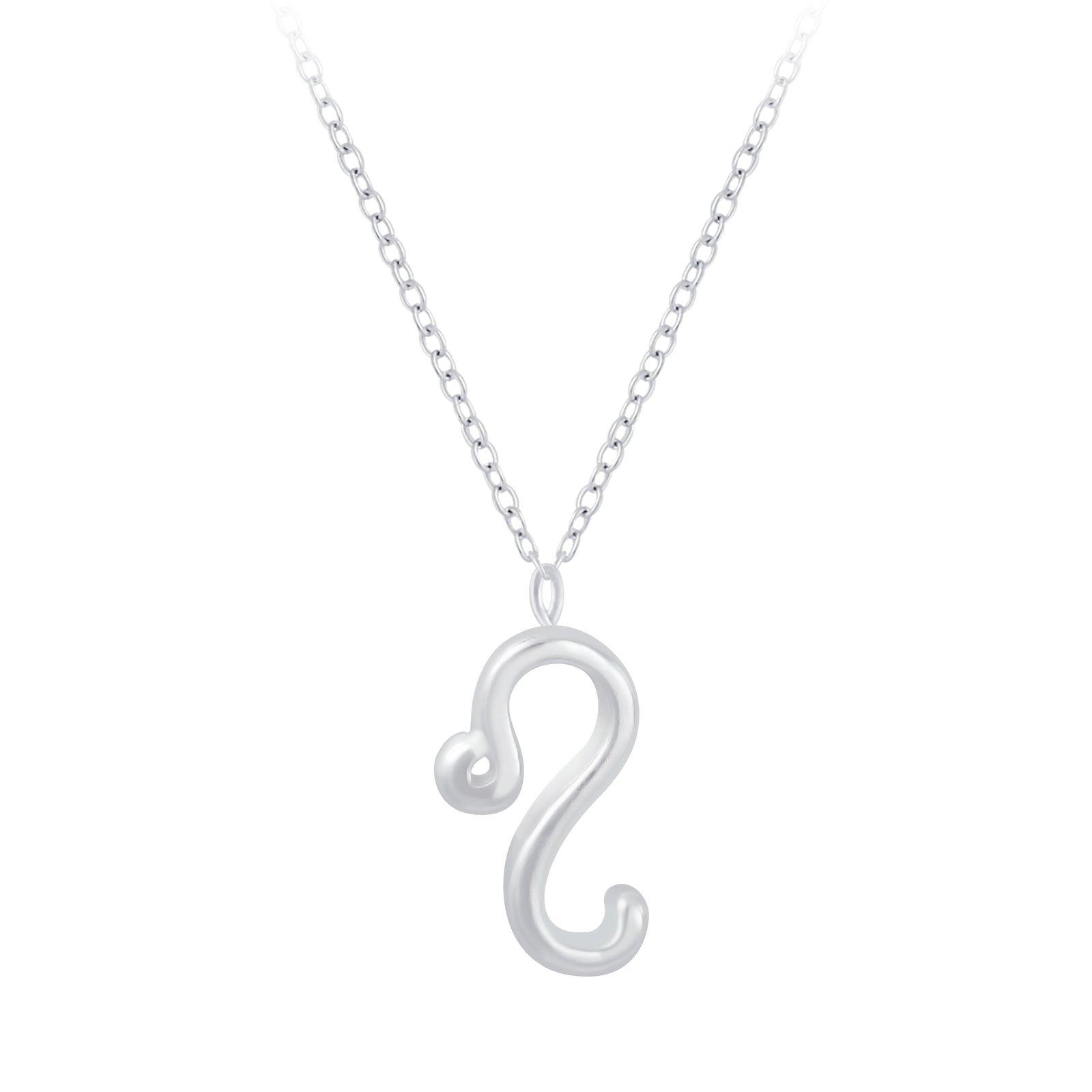 Silver Leo Zodiac Sign Necklace - 7038 image