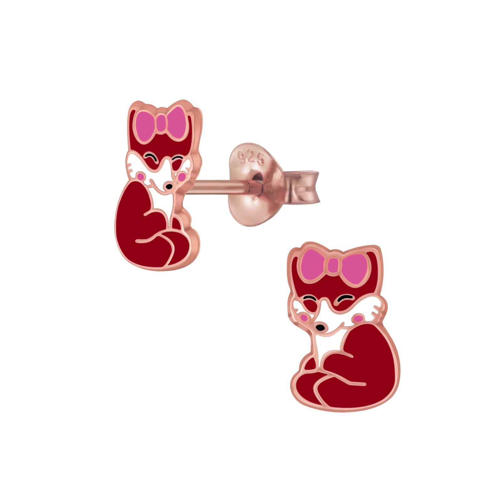 Silver Fox Stud Earrings - 6141 image