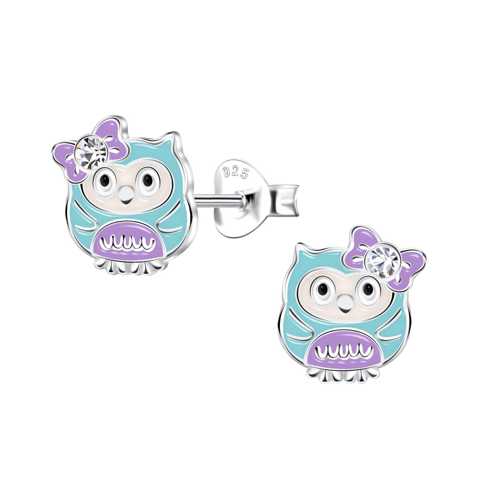 Silver Owl Stud Earrings - 22096 image