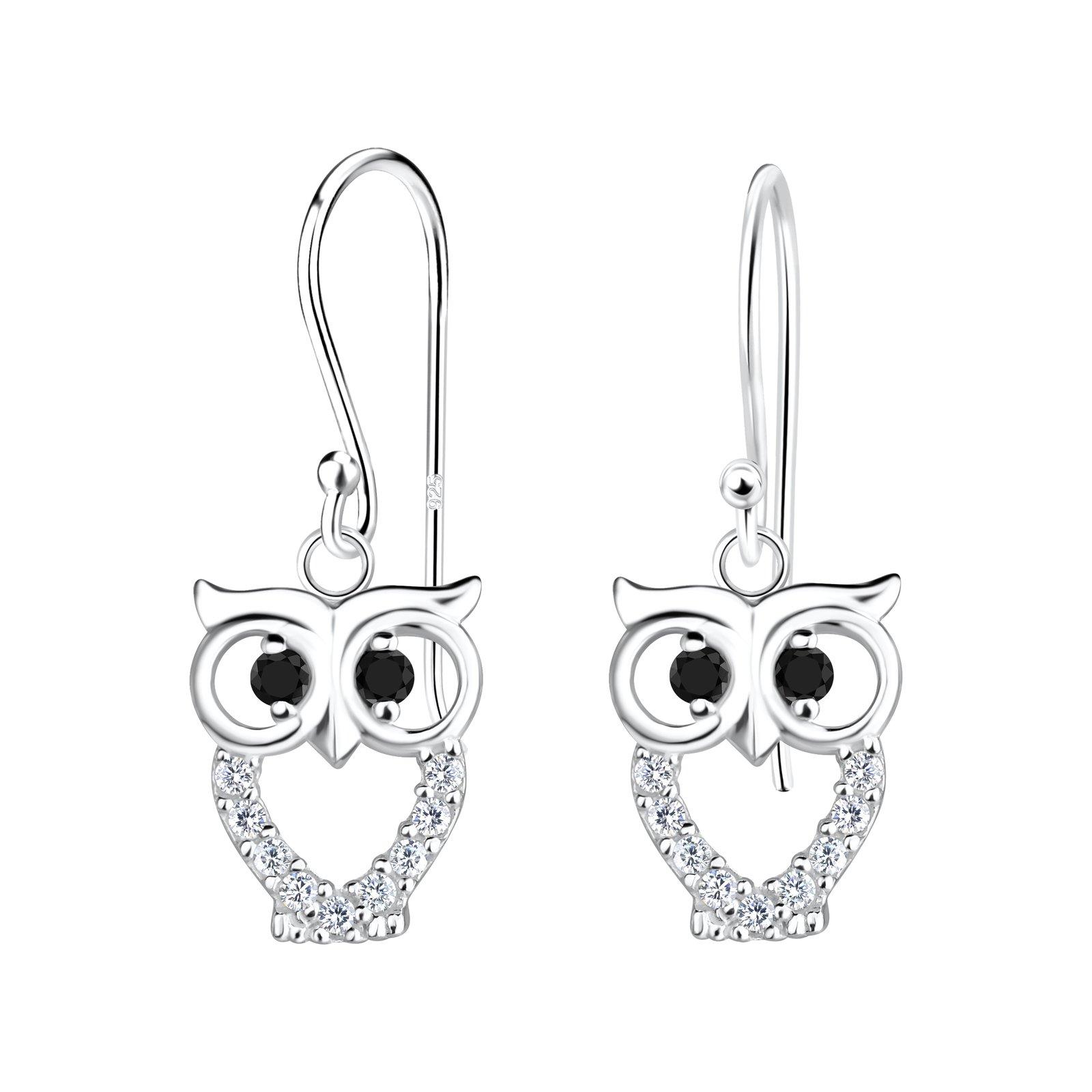 Silver Owl Earrings - 17029 image