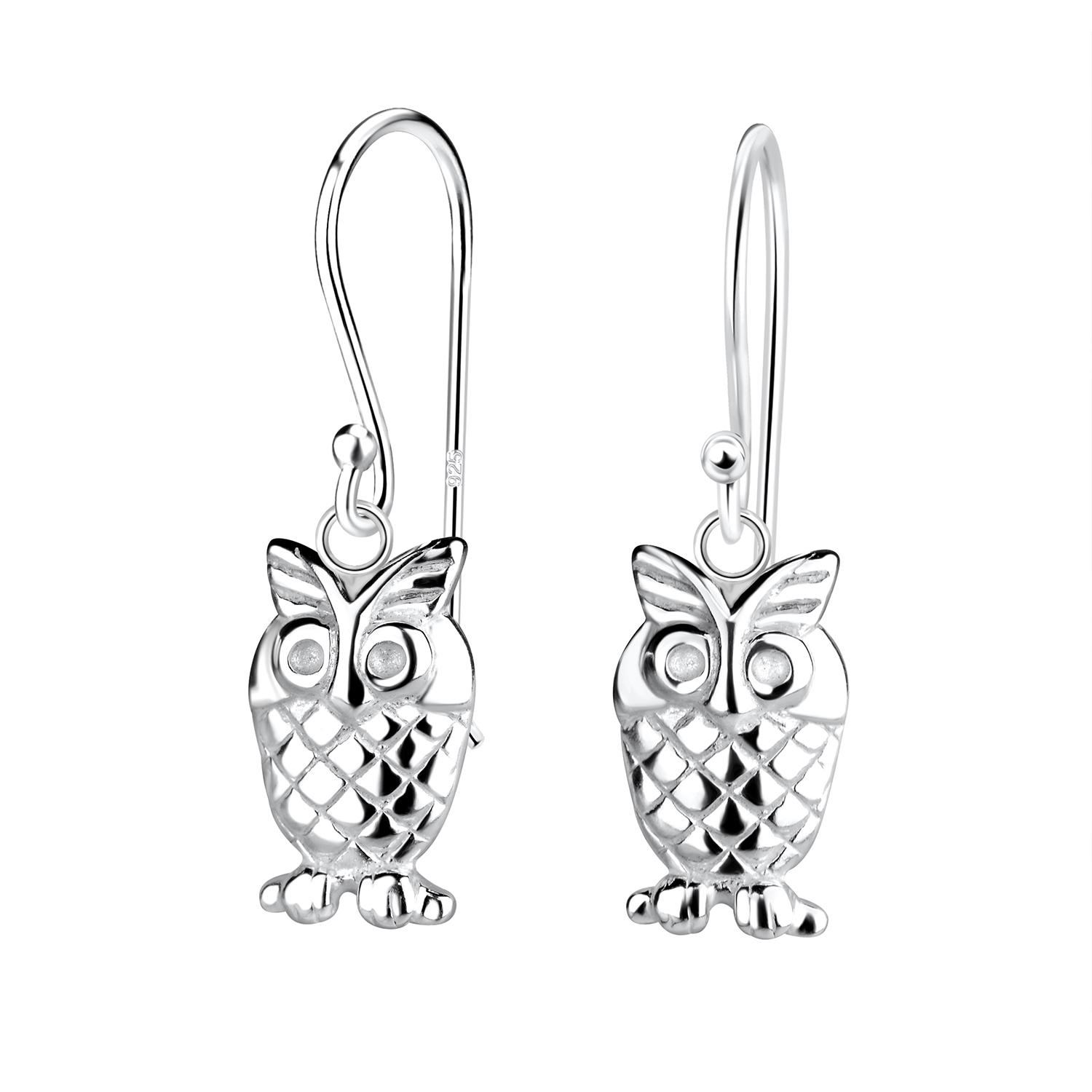 Silver Owl Earrings - 11752 image