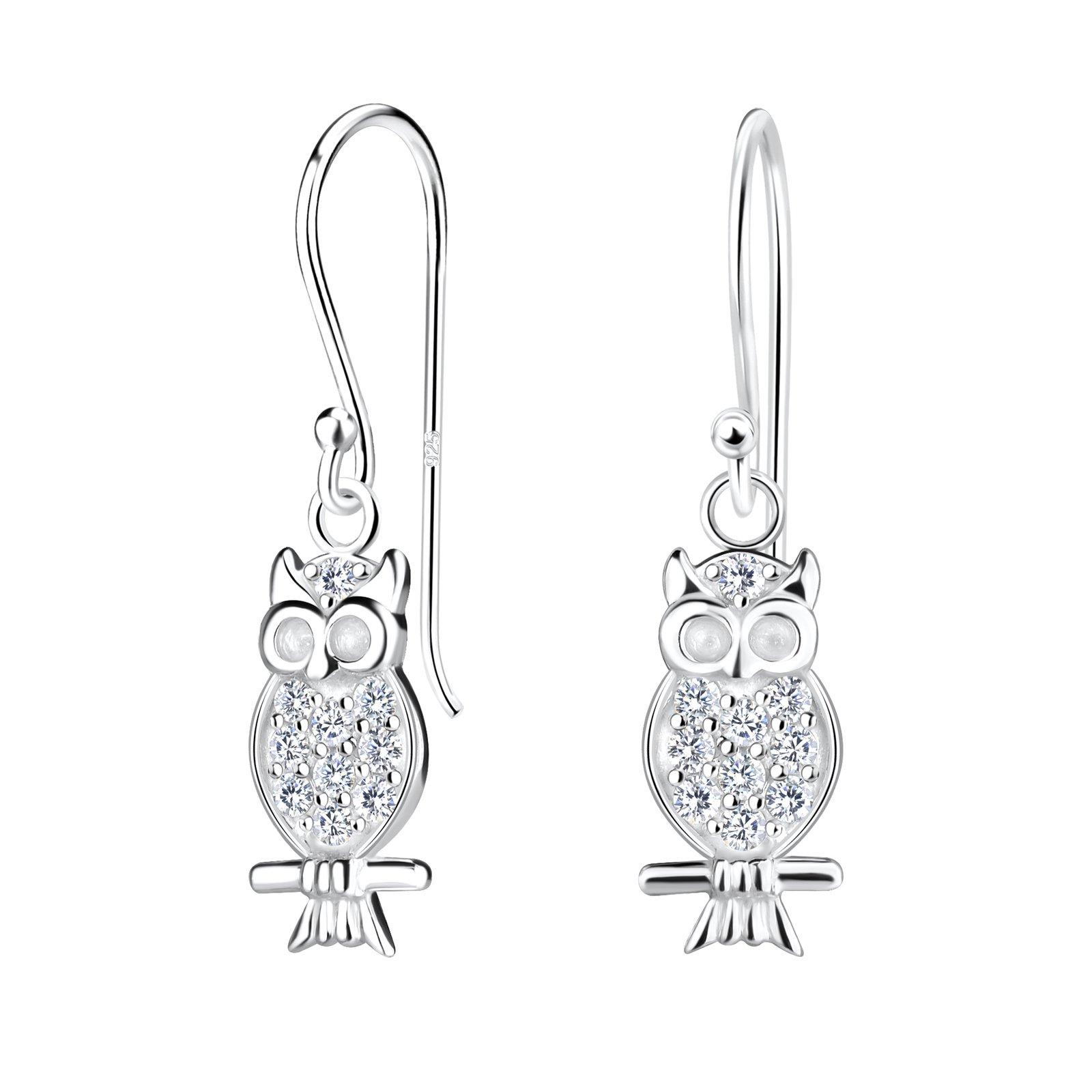 Silver Owl Earrings - 16347 image