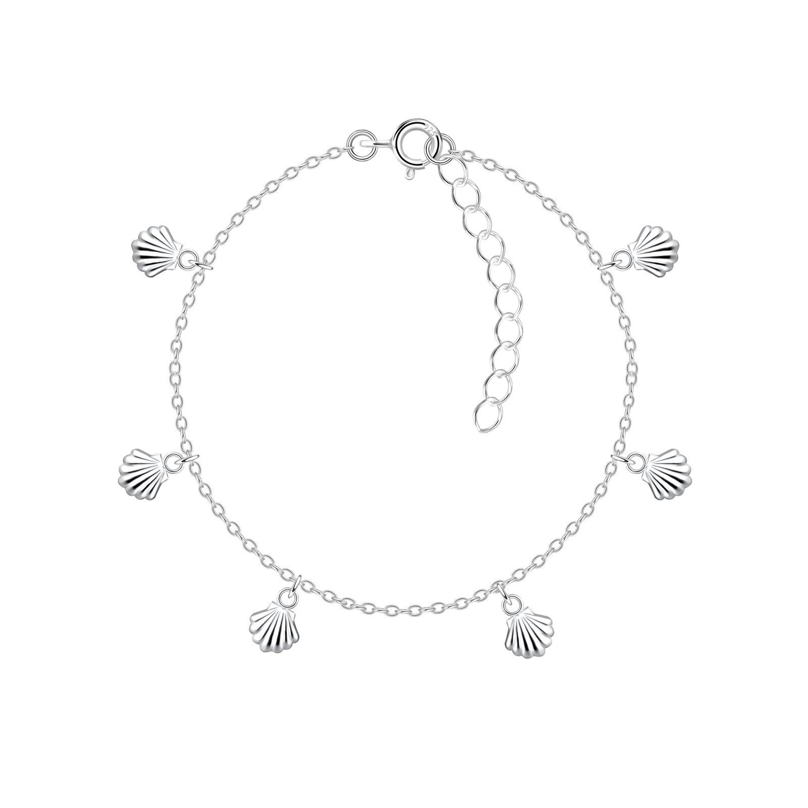Silver Shell Charm Bracelet with Extension - 20813 image