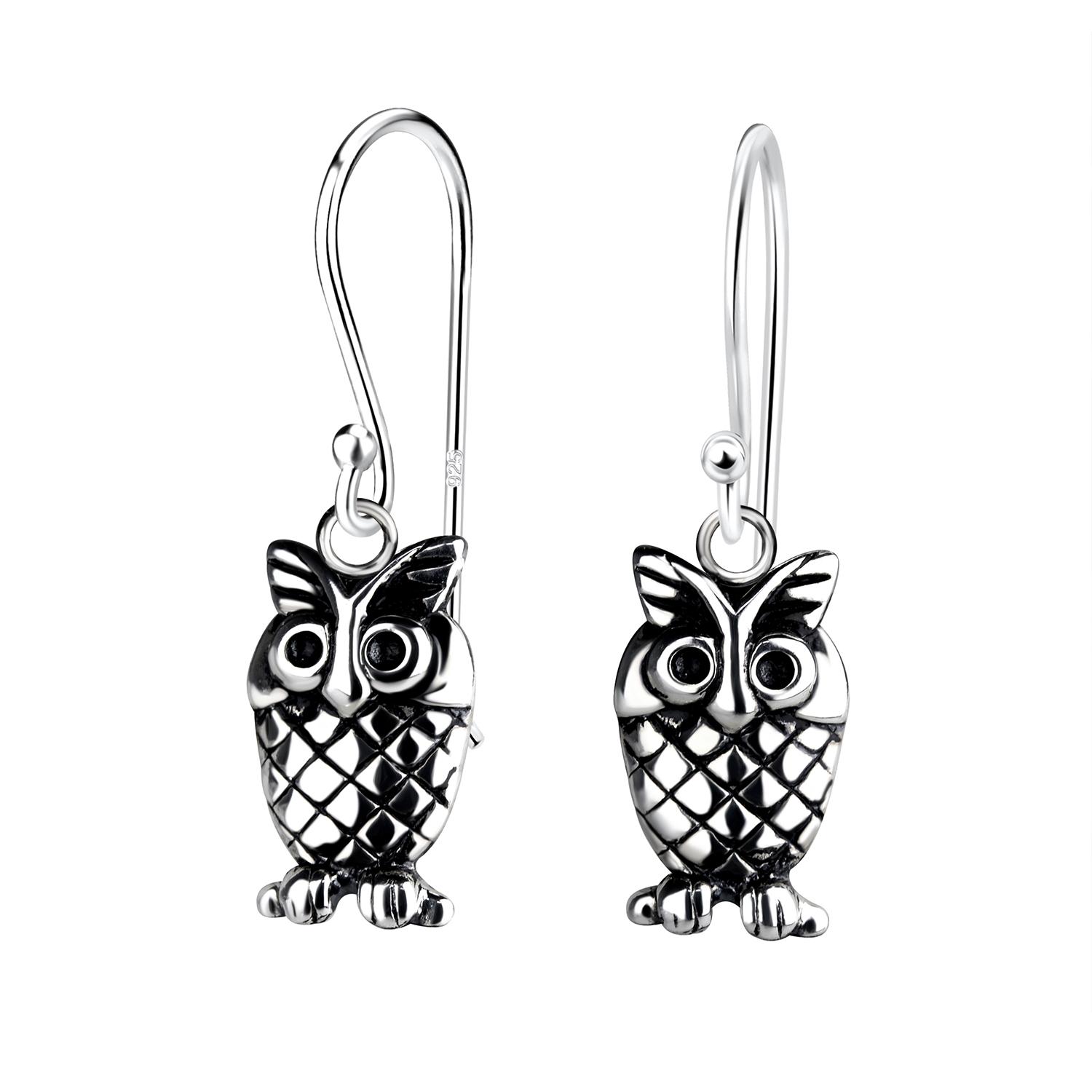Silver Owl Earrings - 11753 image