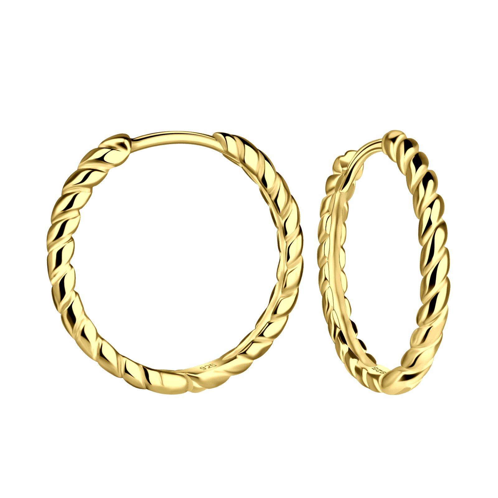 18mm Silver Twisted Huggie Earrings - 21101 image