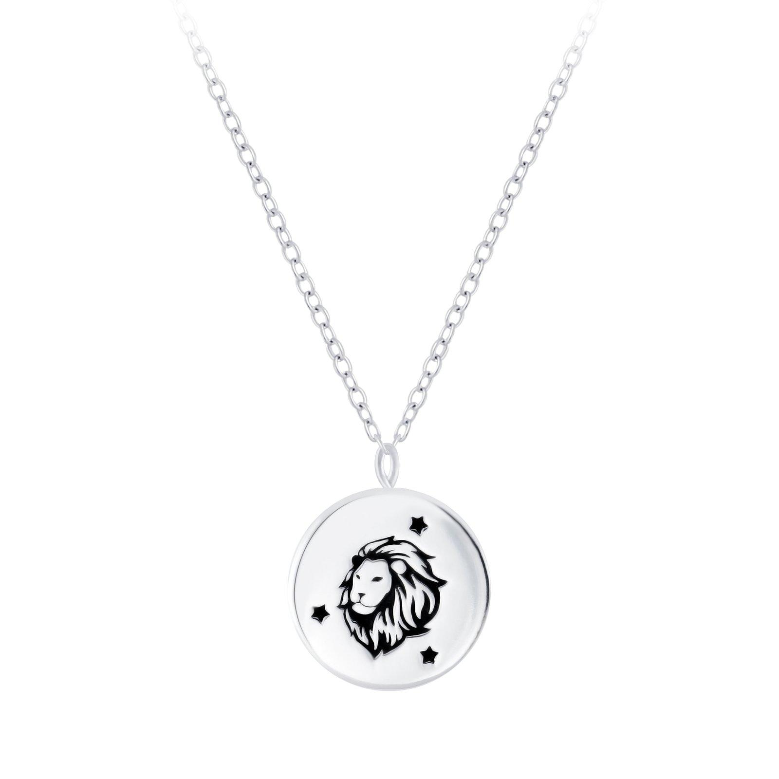 Silver Leo Zodiac Sign Necklace - 7813 image