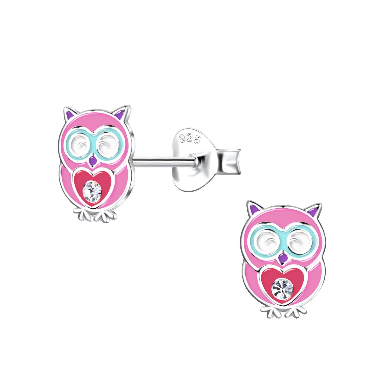 Silver Owl Stud Earrings - 20412 image