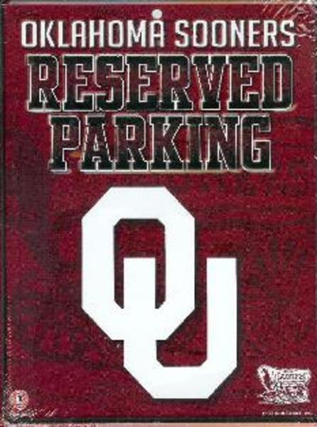 Oklahoma Sooners Metal Reserved Parking Sign image