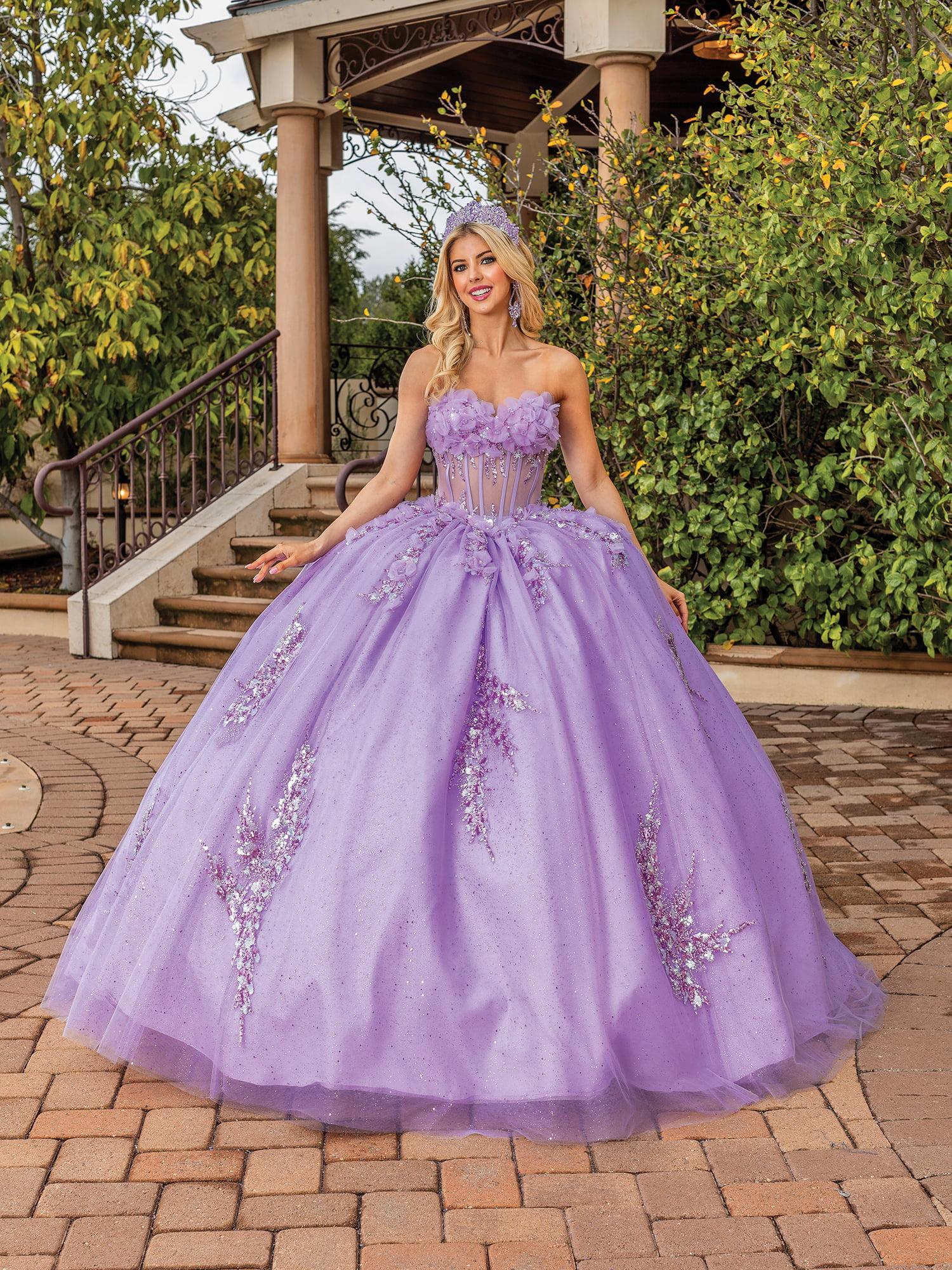 Enchanted Off-Shoulder Gown with Delicate Floral Appliques and Cascading Tulle Skirt Quinceanera dress - Style 1813 image