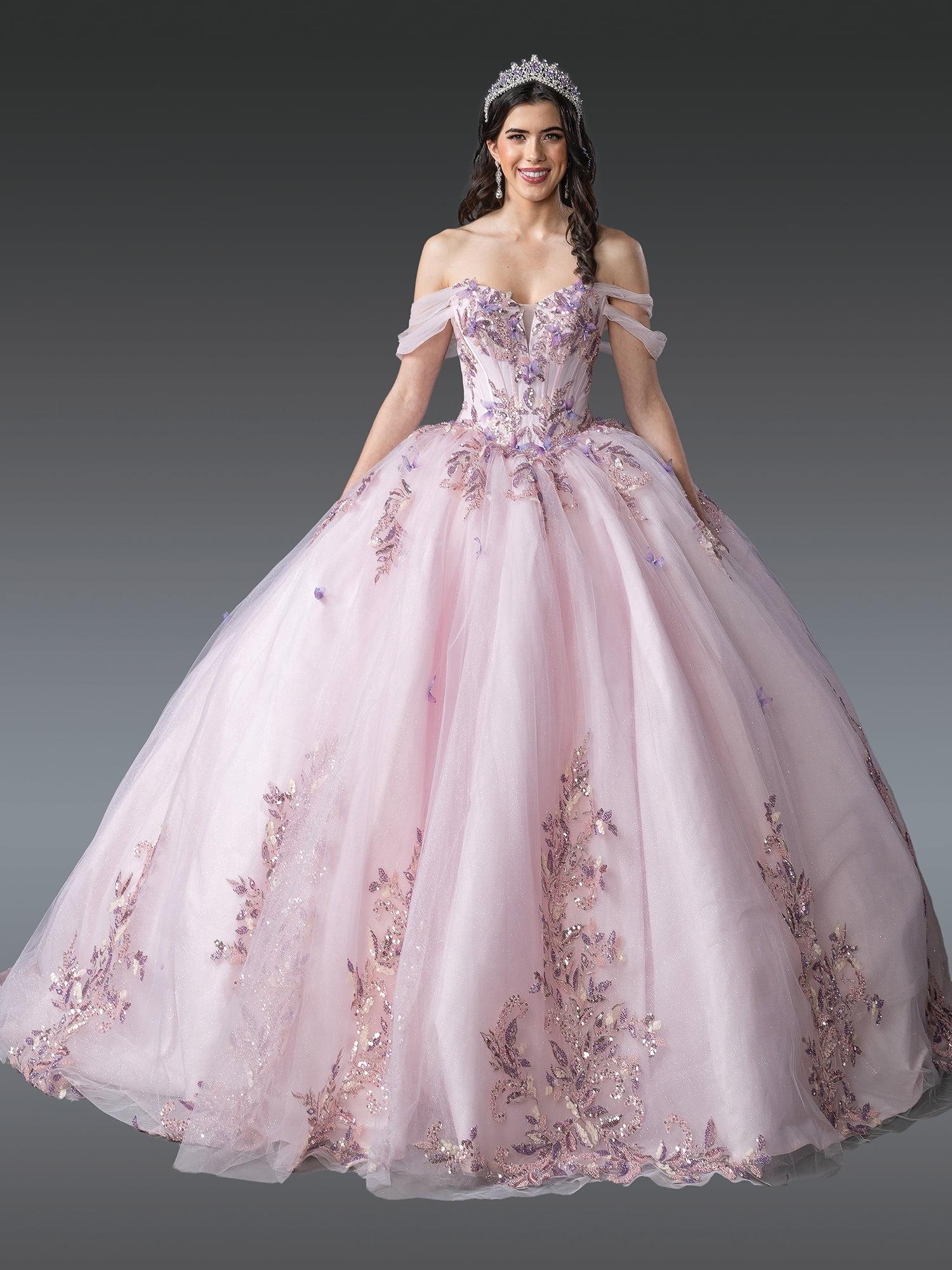 Glamorous Off-Shoulder Ball Gown Quinceañera Dress with Floral Embroidery and Sheer Overlay Quinceanera Dress - Style 1924 image
