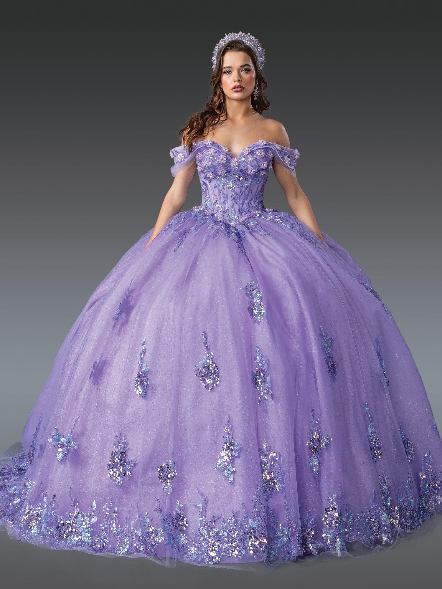 Luxurious Off-Shoulder Ball Gown Quinceañera Dress with Glitter Appliques and Embellished Bodice Quinceanera Dress - Style 1929 image