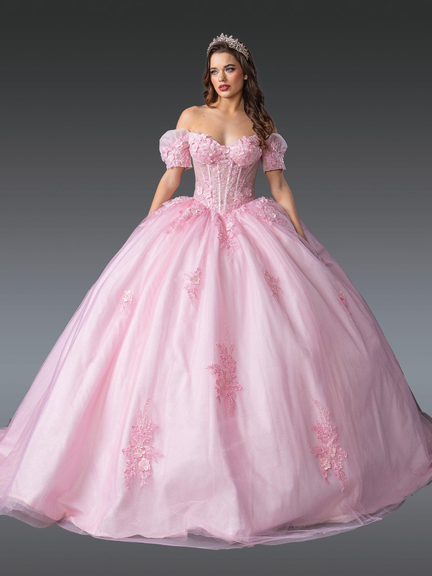Elegant Off-Shoulder Ball Gown Quinceanera Dress with Floral Appliques and Corset Bodice Quinceanera Dress - Style 1932 image