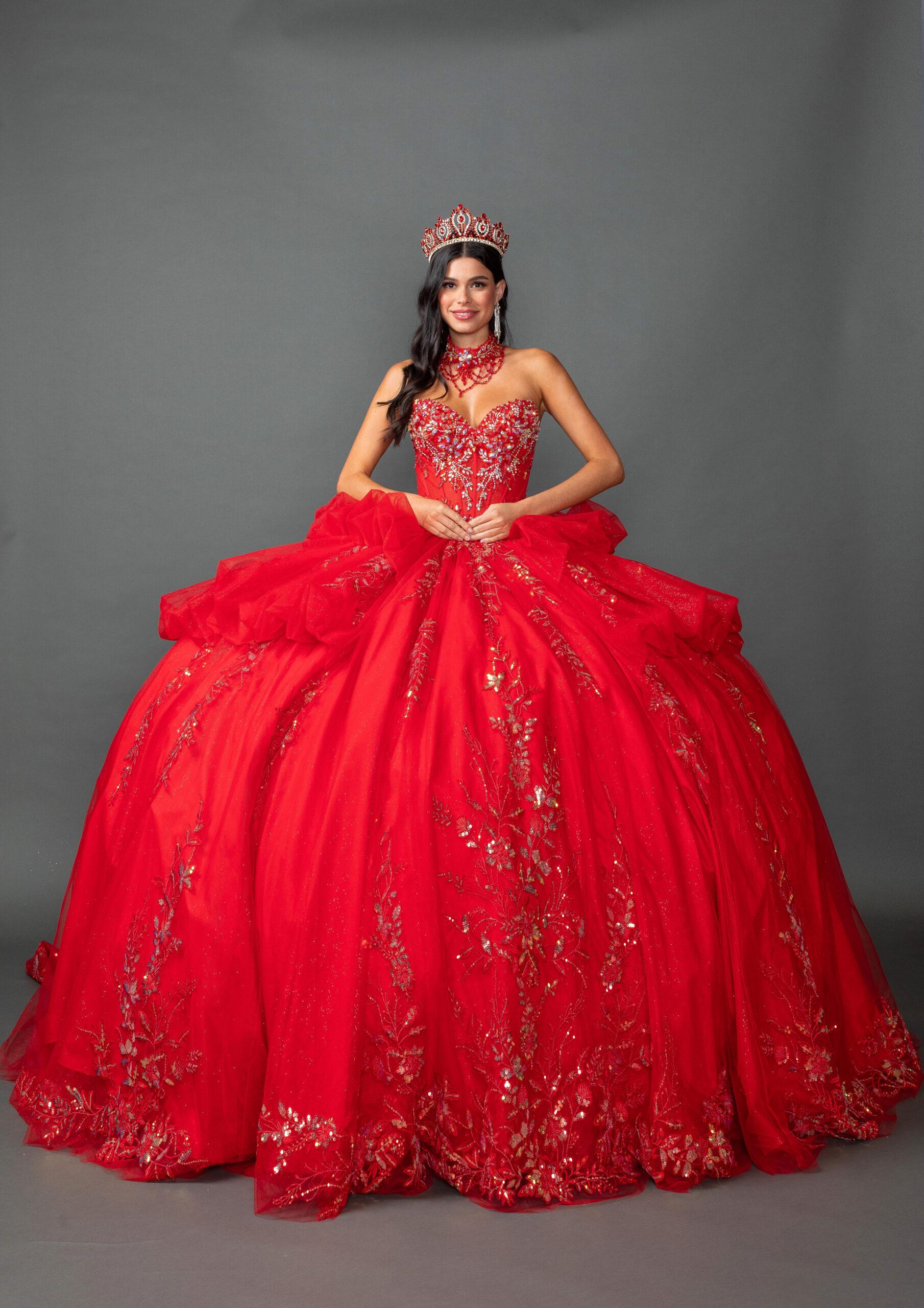 Quinceneara Dress Off-Shoulder Sweetheart Corset Bodice with Beaded Embroidery and Layered Glitter Tulle Ball Gown - Style 5159 image