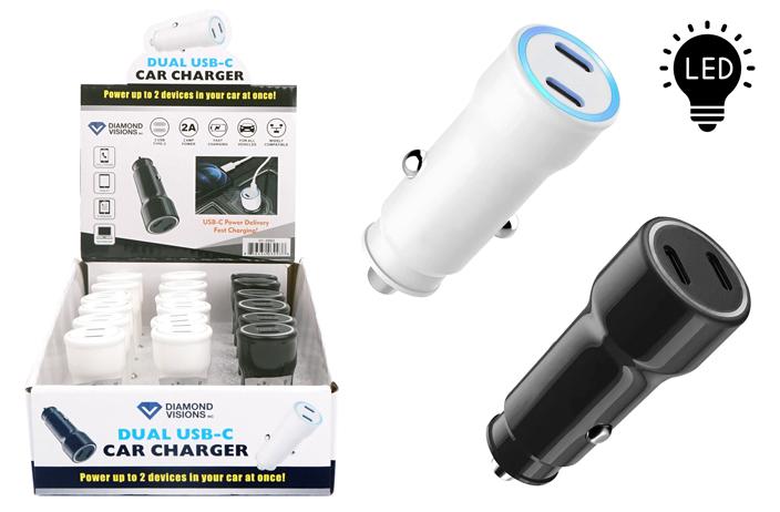 Dual Car Charger (USB-C x2) (2 Amp) image