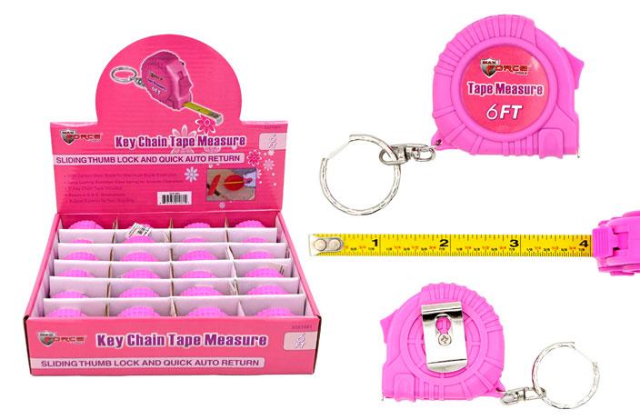 Pink Tape Measure Keychain (6') image