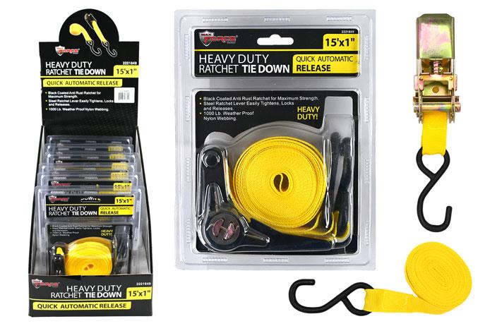 Heavy Duty Ratchet Tie Down (1 Inch x 15')