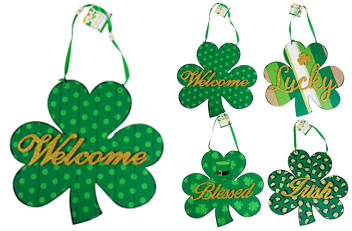 St. Patrick's Wall Plaque (Clover) (13 Inch) image
